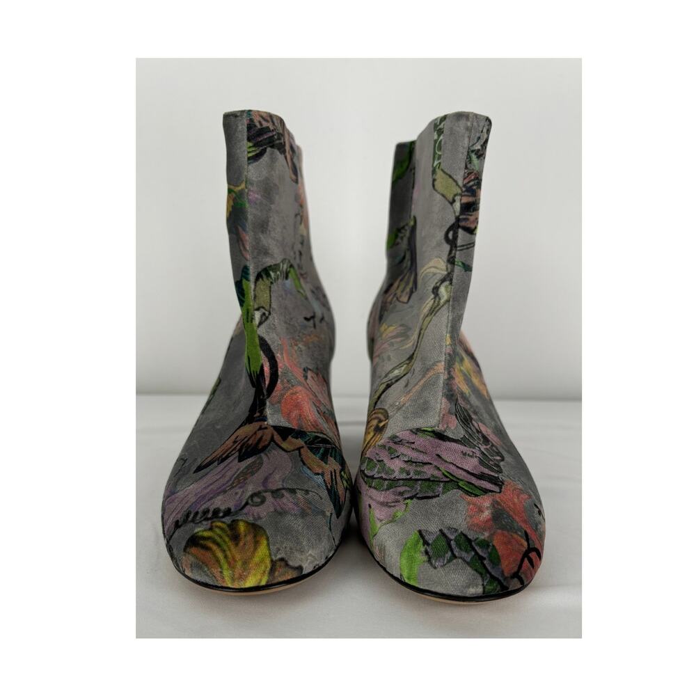 Rag and Bone Floral Velvet Print Drea Ankle Boot Womens Size 38.5 Grey - Picture 6 of 11